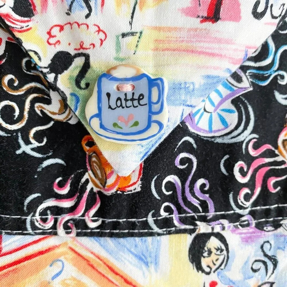 Dee's Designs Handmade Parisian  CAfe Print Pinafore Dress S - Picture 3 of 10